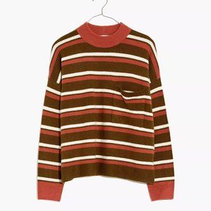 Redmond Mockneck Pocket Sweater in Stripe
